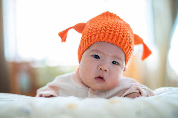 Portrait of a little girl on a white background.