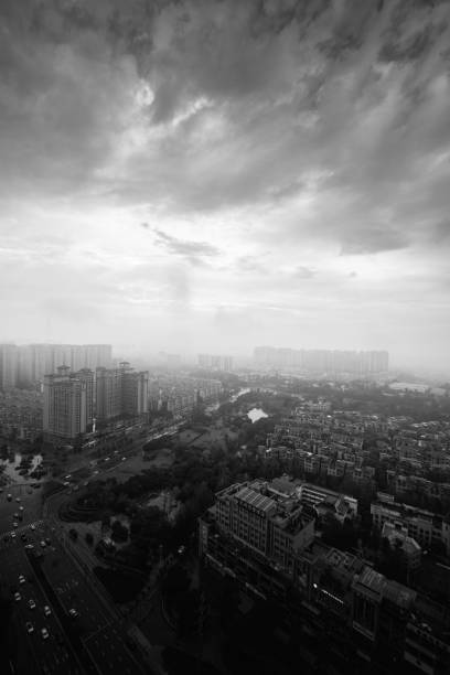istock Black and white modern urban architecture 1446487508