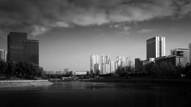 istock Black and white modern urban architecture 1446487602