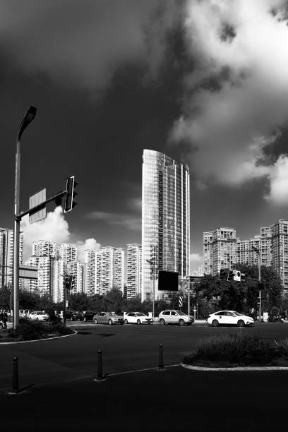 istock Black and white modern urban architecture 1446487639