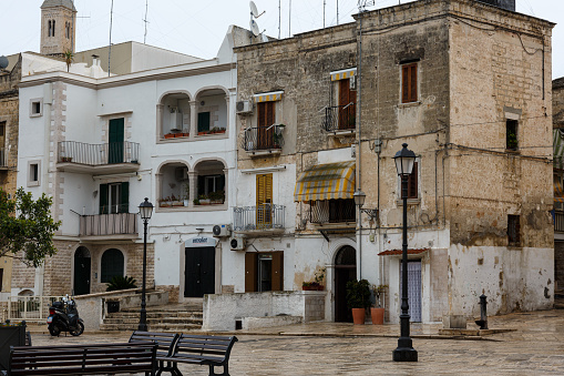 View to old buildings in the old city of Bari
