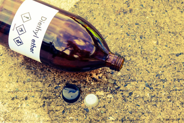 istock diethyl ether are leaking on the floor, chemical in the laboratory and industry 1446492396