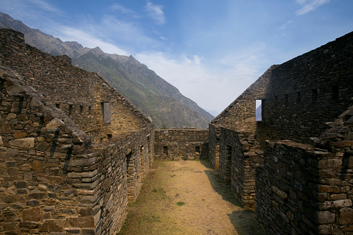 Ruins of Choquequirao, an Inca archaeological site in Peru, similar in structure and architecture to Machu Picchu.