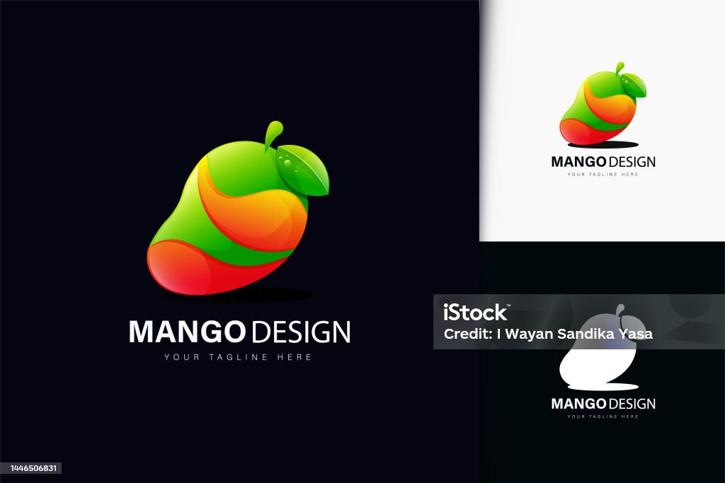 Website Design Mango Mango Design With Gradient Vector Illustration Stock Illustration ...