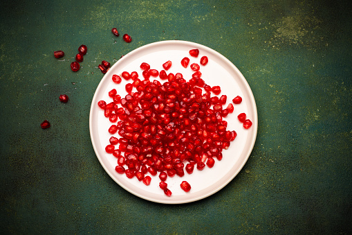 Fresh and ripe pomegranate seeds