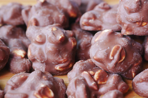 istock close up of peanut chocolate candy on table 1446513075