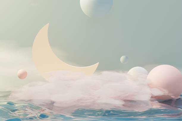 istock 3d render of pastel ball, soaps bubbles, blobs that floating on the air isolated on pastel background. Abstract scene. 1446514930