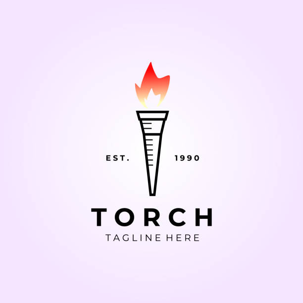 projekt ilustracji wektorowej szablonu latarki - flaming torch stock illustrations