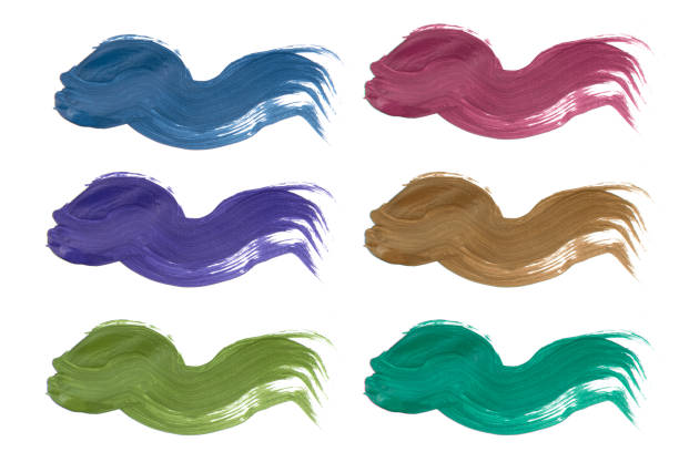 Sketch paint stroke line colorful art element isolated on the white background