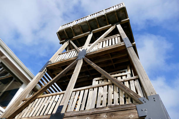Vintage wood water tower and observation deck