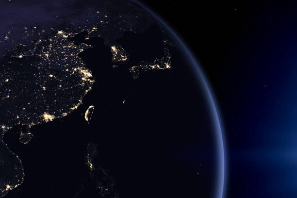 istock Earth at he night. East Asia. 1446526132