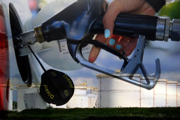 istock Refueling diesel at a petrol station 1446526974