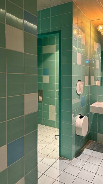 istock Green blue public toilet 1446529467