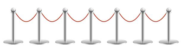 istock Red rope barrier. Vip entrance for ceremony show 1446534051
