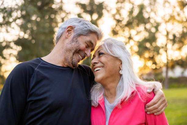 istock Happy Senior couple moments at sunset 1446539009