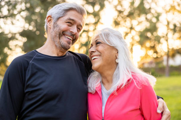 istock Happy Senior couple moments at sunset 1446539016