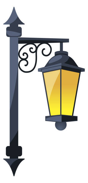  Vector de Lámpara dibujos animados luz carretera calle acera de lámparas de poste para Descargar Gratis