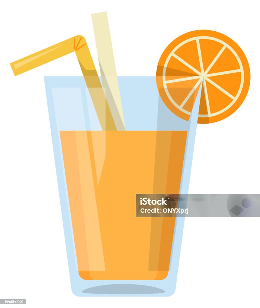 Ly Nước Cam Với Ống Hút Biểu Tượng Đồ Uống Hoạt Hình Hình minh họa ...