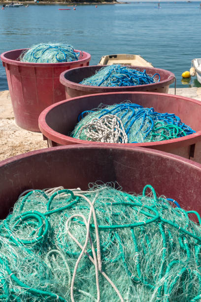 istock Fishing nets in a port Savudria 1446542290