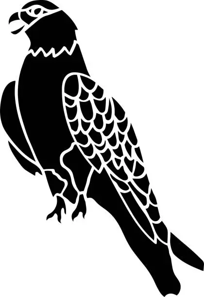 Vector illustration of Eagle Vector Stencil, Black and White