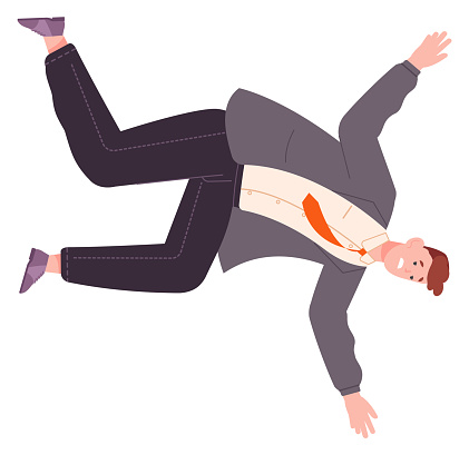 Falling Man In Suit Work Failure Business Risk Stock Illustration ...