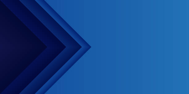 Dark Paper Cut Background Blue Right Triangle Gradient paper cut abstract background. Blue arrowhead right triangle. Design element for template, card, cover, banner, poster, backdrop, wall. Vector illustration. papercutting stock illustrations