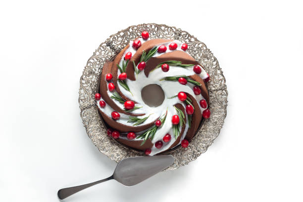 istock Cake with icing and Christmas decoration 1446553856