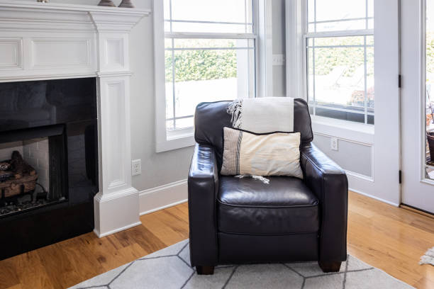 istock A leather arm chair in an open and spacious house 1446556832