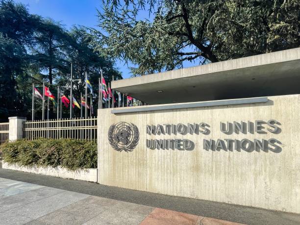 member states flags at united nations building geneva, switzerland - 08 September 2022: national flags of the member states outside the palace of nations of the united nations united nations stock pictures, royalty-free photos & images