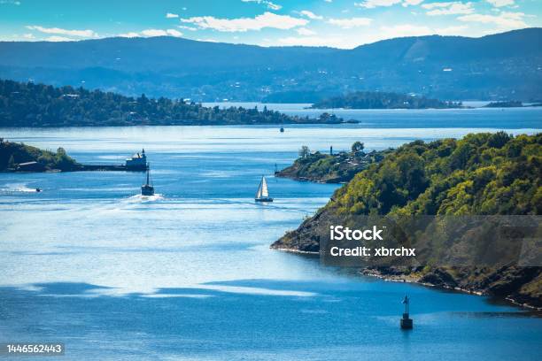 Scenic Oslofjord And Oslo Waterfront View Stock Photo - Download Image Now - Archipelago, Architecture, Blue