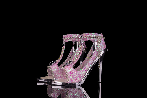 Sexy pink leopard high heels