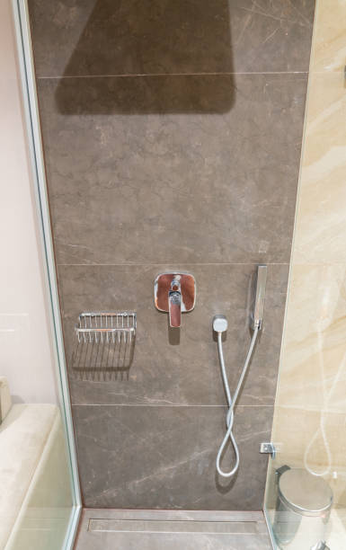 istock Modern shower room interior in modern luxury hotel 1446575132