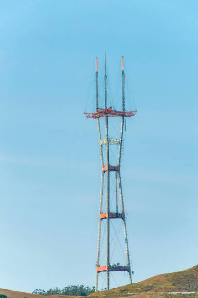 istock Red and white Sutro tower with natural dirt foreground 1446578015