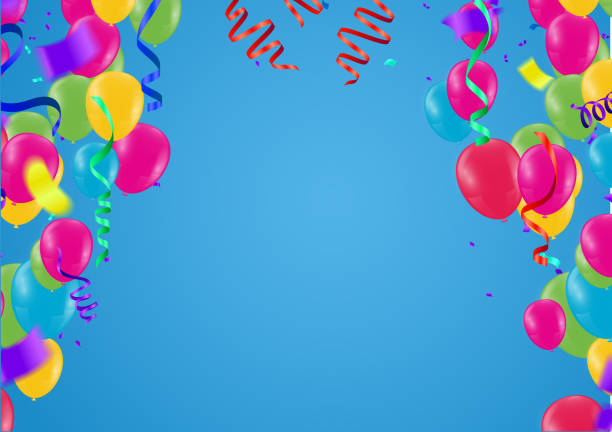 istock Happy typography vector design. template for birthday celebration. foil confetti and and glitter balloons 1446579244
