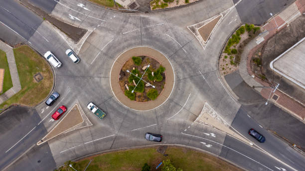 istock Suburban traffic roundabout 1446585266