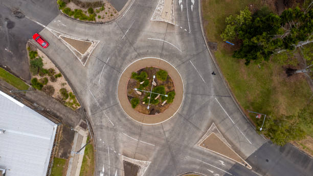 istock Suburban traffic roundabout 1446585277