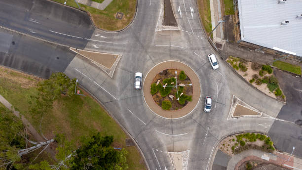 istock Suburban traffic roundabout 1446585279