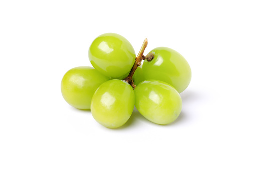 Green grape isolated on white background with clipping path.