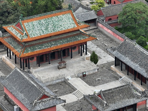 Aerial view of emperor summer palace in Suqian