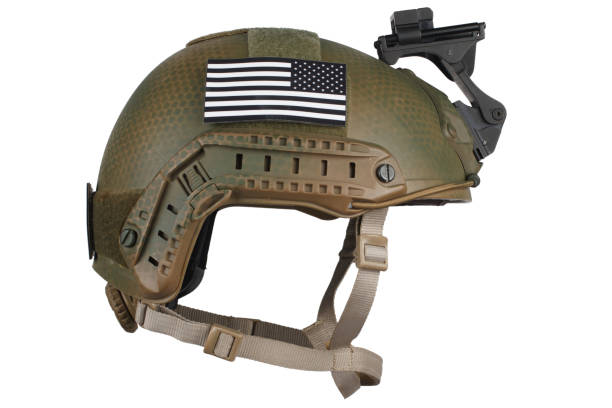 istock US army kevlar helmet with infrared tab - US flag 1446603206