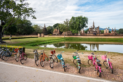 Used a bicycle is the good way for sightseeing in Sukhothai Historical Park.