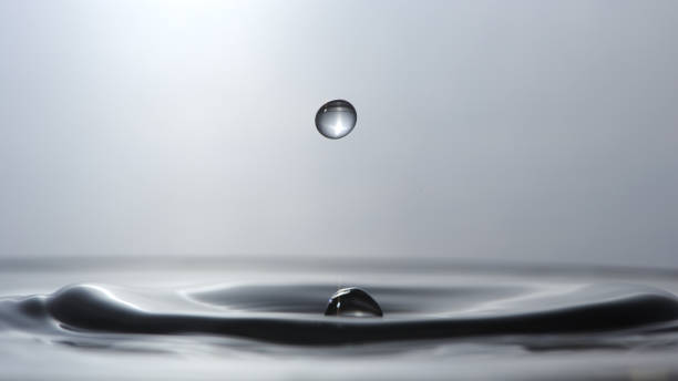 Perfect Shiny Water Drop Macro stock photo