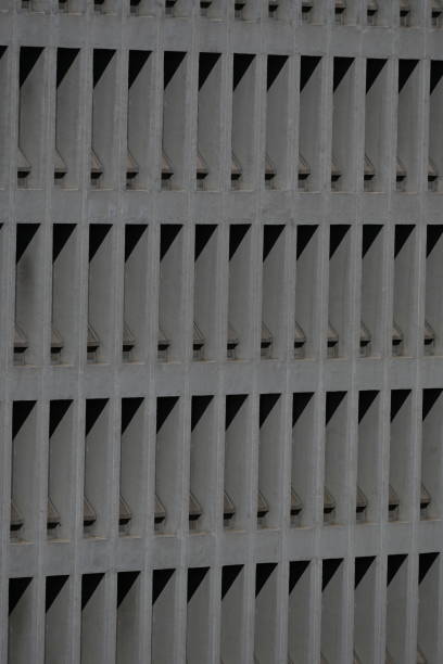 istock Patterns formed by windows on brutalist concrete government building in centre of Cape Town, South Africa 1446612211
