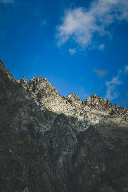 istock Scenic vertical view of beautiful mountains against a blue sky 1446616220