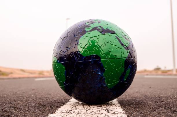 istock Conceptual Image Globe Earth on the Asphalt Street 1446618539
