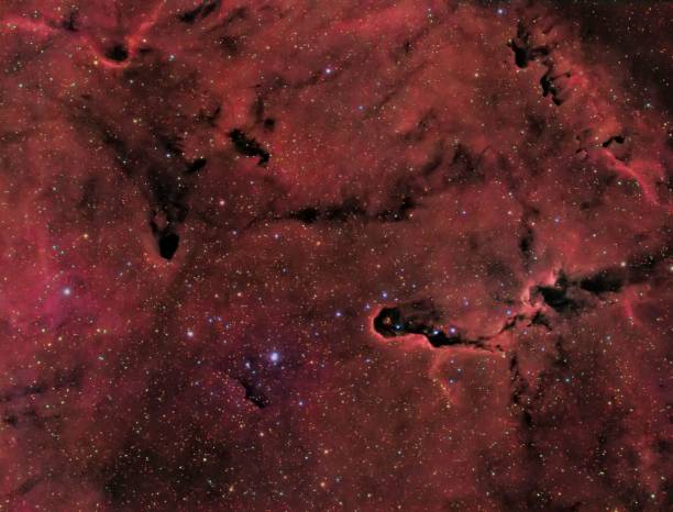 istock Beautiful red starry night galaxy sky background 1446618800