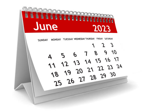 June 2023 calendar stock photo