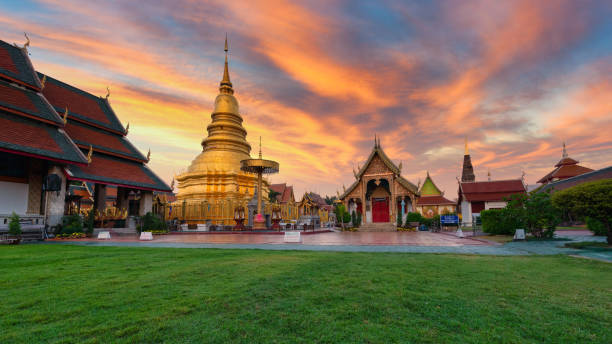 istock Hariphunchai massive gold stupa in Lamphun province, Thailand 1446626549
