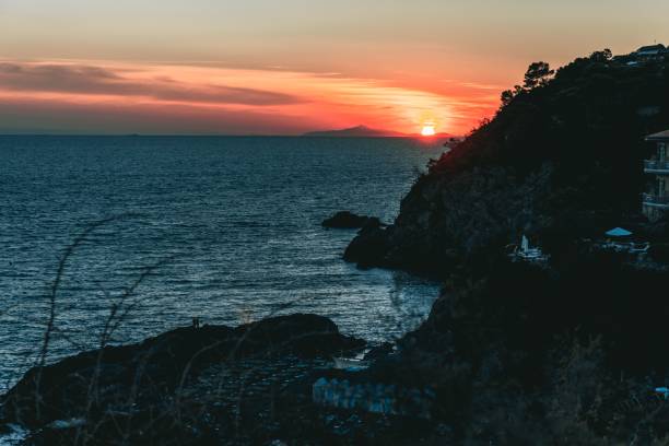 istock Landscape view of a beach at sunset 1446626872