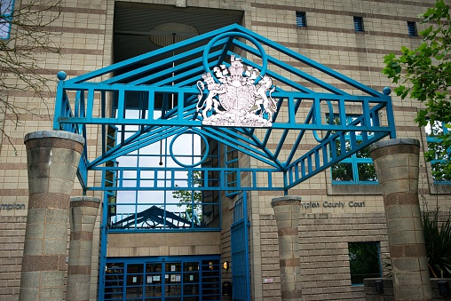 Wolverhampton, United Kingdom – August 27, 2015: The Entrance to Wolverhampton crown and county courts, West Midlands, the UK